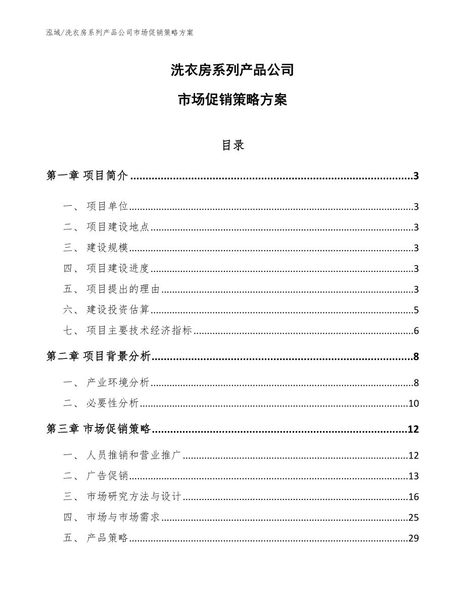 洗衣房系列产品公司市场促销策略方案_参考_第1页