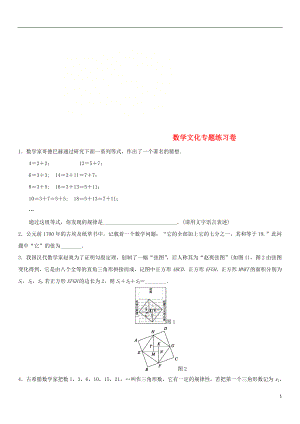 2018年中考數(shù)學專題復習卷 數(shù)學文化專題（無答案）