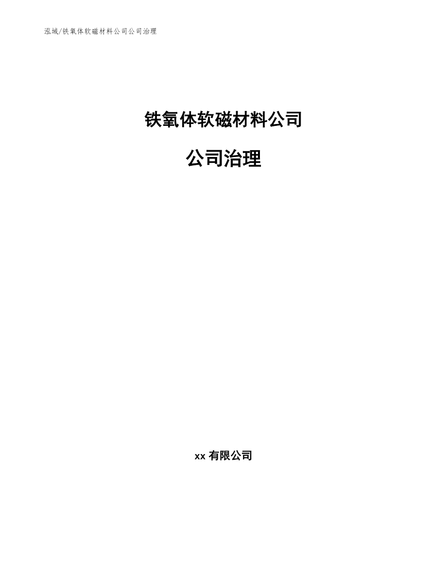 铁氧体软磁材料公司公司治理_第1页