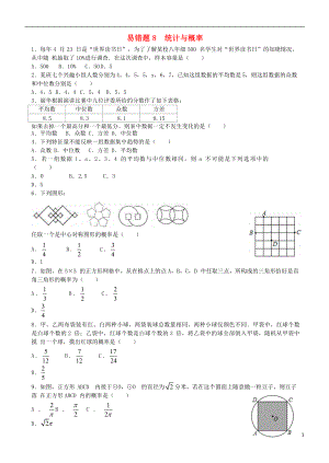 2018年中考數(shù)學(xué)總復(fù)習(xí) 易錯題8 統(tǒng)計(jì)與概率（含解析）