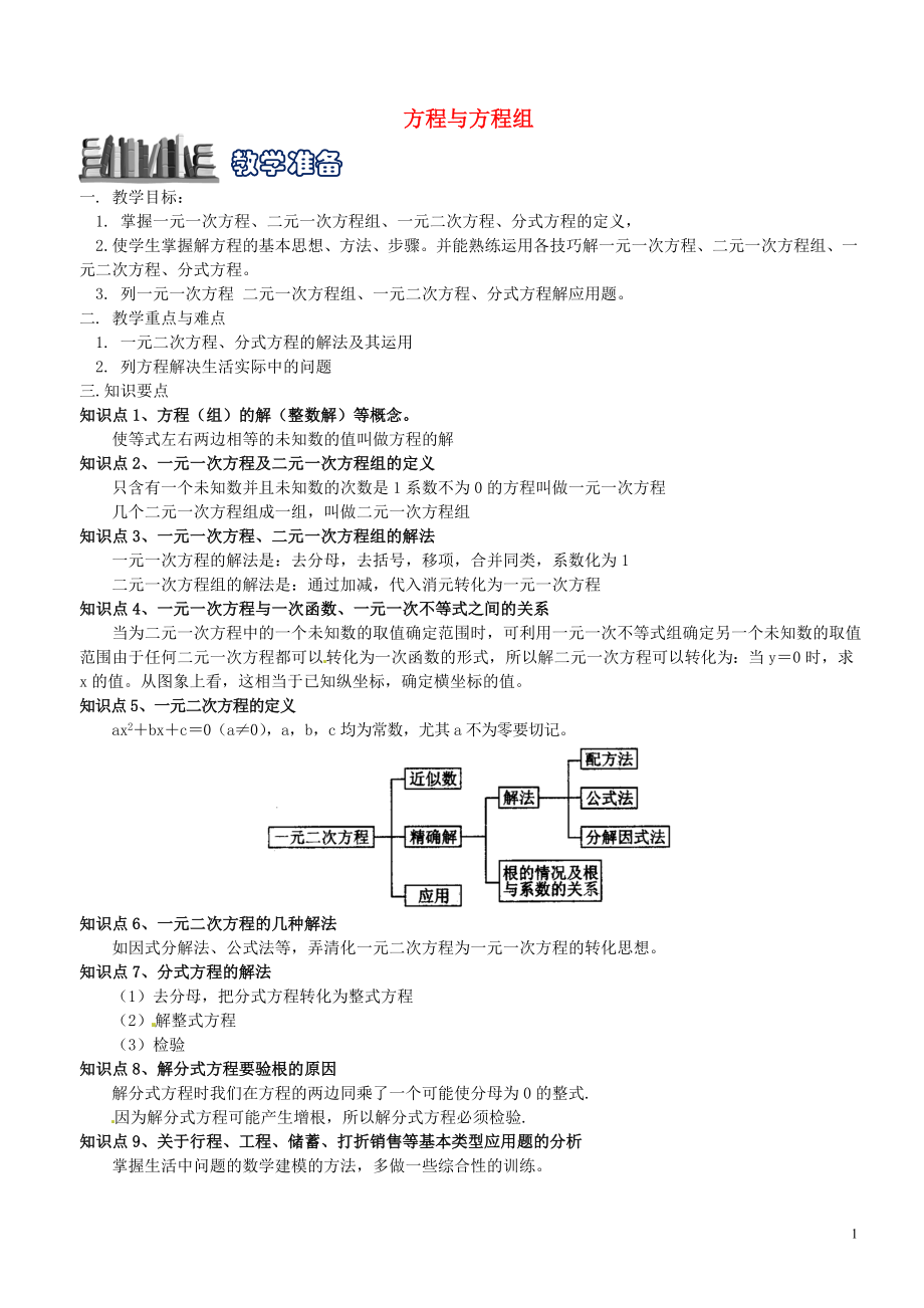 2018屆中考數(shù)學 專題復習四 方程與方程組試題 浙教版_第1頁