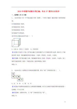 2018中考数学试题分类汇编 考点17 图形认识初步（含解析）