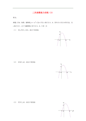 2018中考數(shù)學(xué)專題復(fù)習(xí) 二次函數(shù)能力訓(xùn)練（3）（無答案）