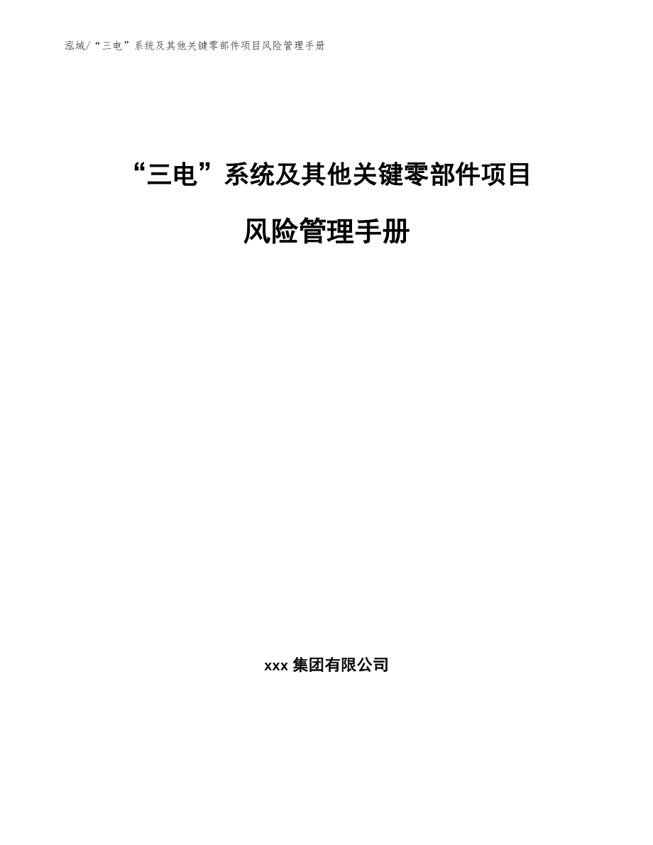 “三电”系统及其他关键零部件项目风险管理手册_范文_第1页