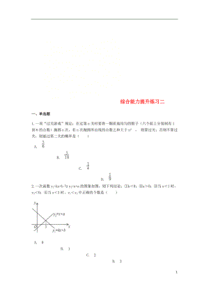 2019中考數(shù)學(xué) 綜合能力提升練習(xí)二（含解析）