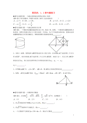 2018年秋期八年級數(shù)學上冊 專題提高講義 第4講 第1、2章專題（無答案） 北師大版