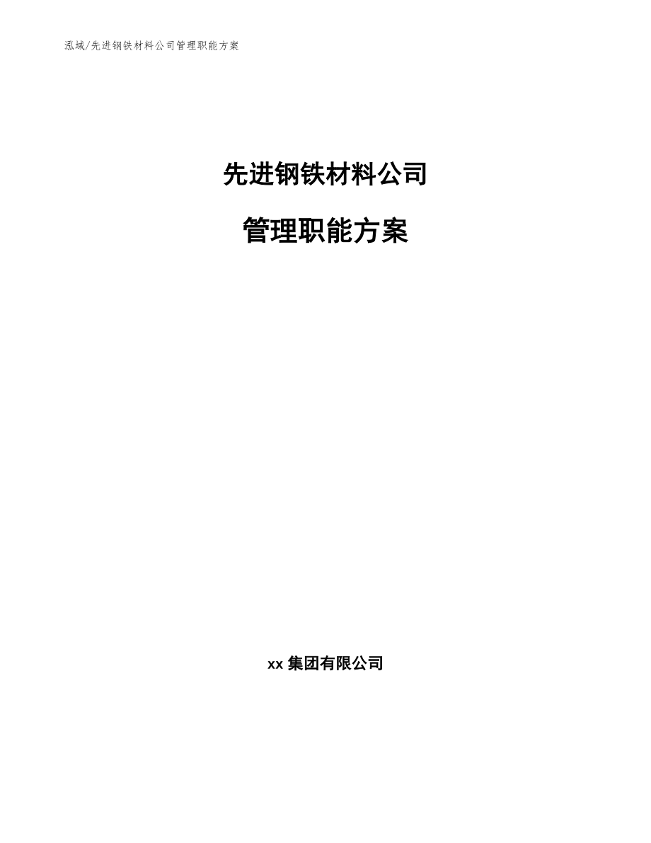 先进钢铁材料公司管理职能方案_第1页