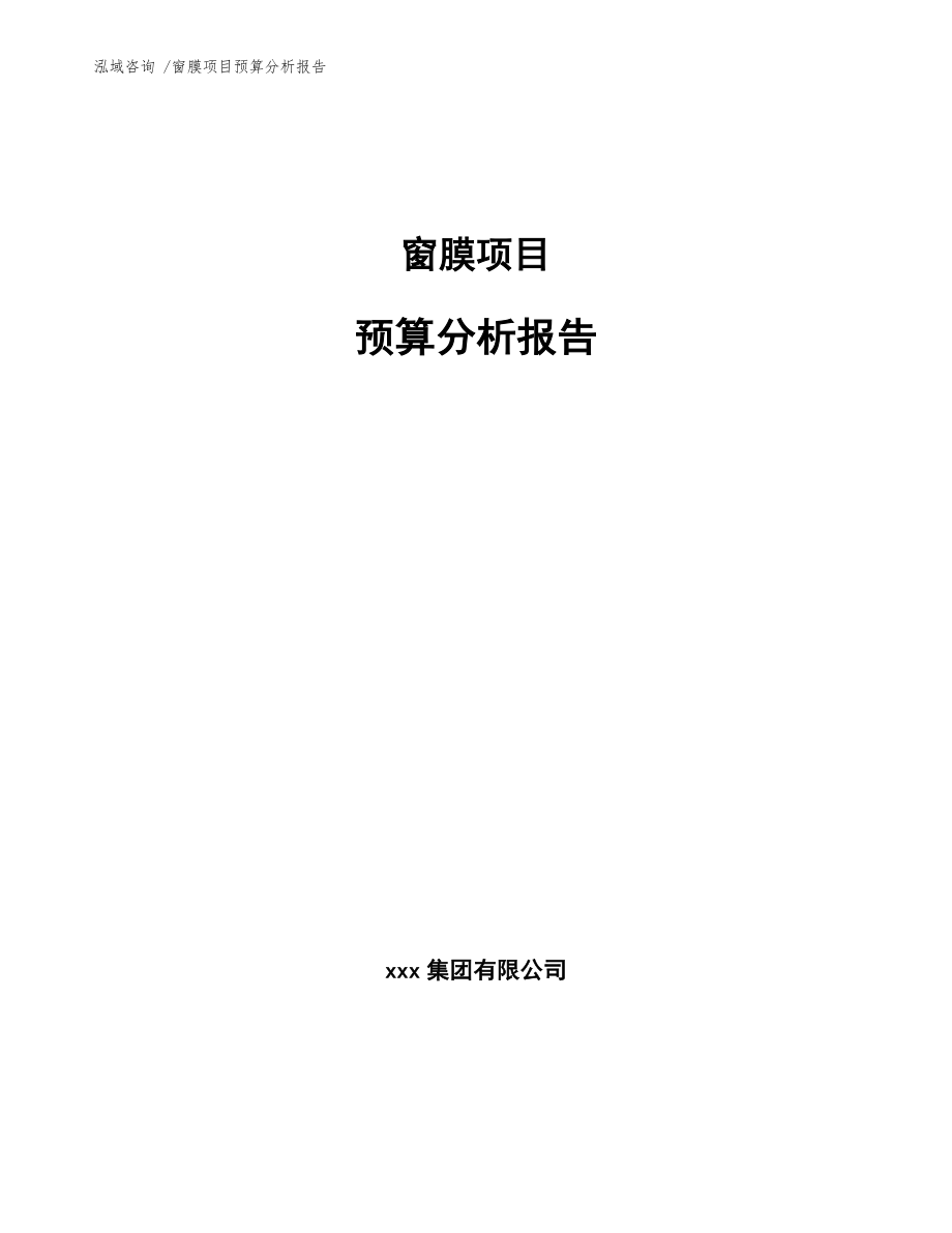 窗膜项目预算分析报告_模板范文_第1页