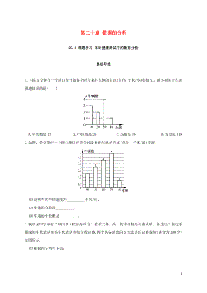 2018年春八年級(jí)數(shù)學(xué)下冊 20.3 課題學(xué)習(xí) 體制健康測試中的數(shù)據(jù)分析練習(xí) （新版）新人教版