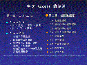 中文ACCESS使用教程课件