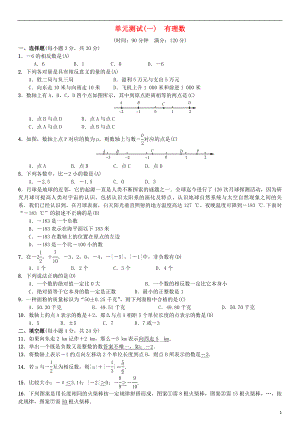 2018年秋七年級(jí)數(shù)學(xué)上冊(cè) 單元綜合測(cè)試 （新版）浙教版