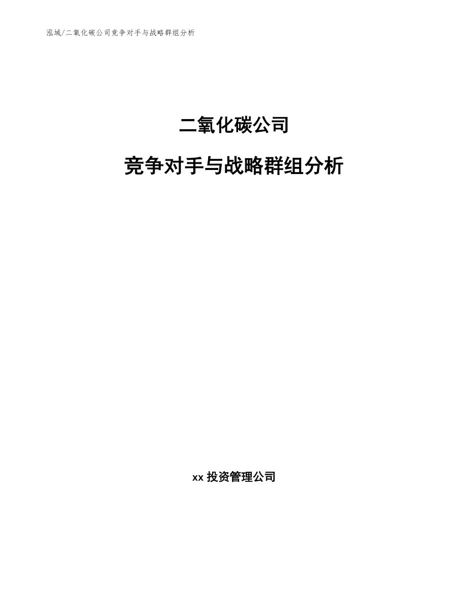 二氧化碳公司竞争对手与战略群组分析【范文】_第1页