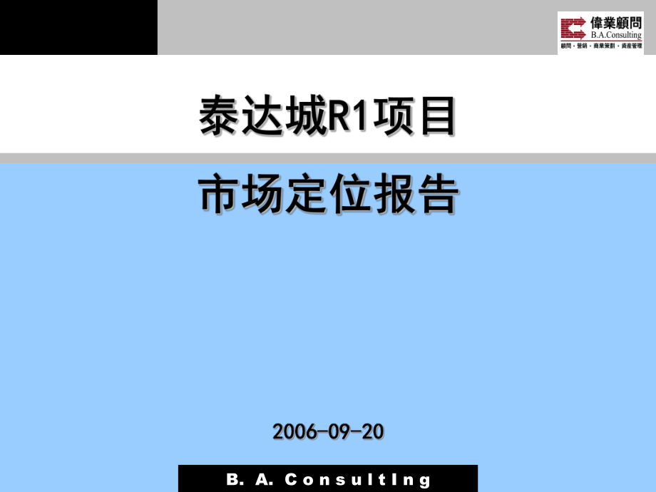 天津泰达市场定位报告_第1页