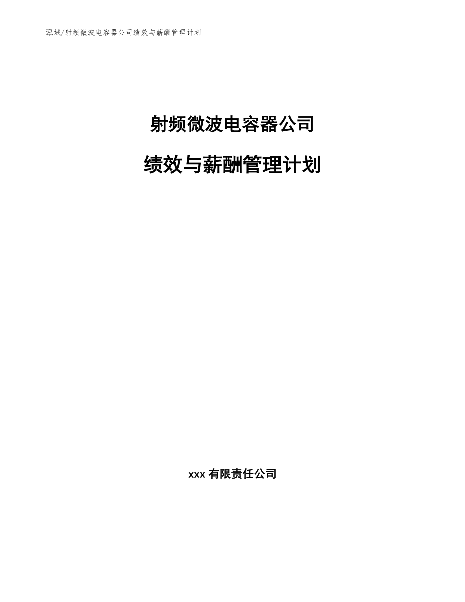 射频微波电容器公司绩效与薪酬管理计划（范文）_第1页