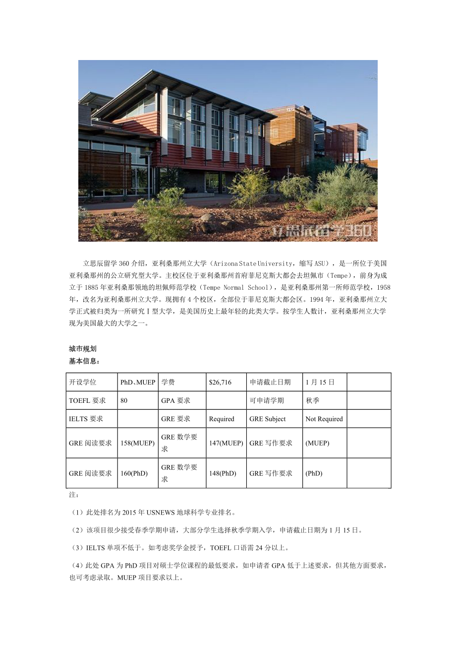 美國亞利桑那州立大學(xué)之城市規(guī)劃系介紹_第1頁