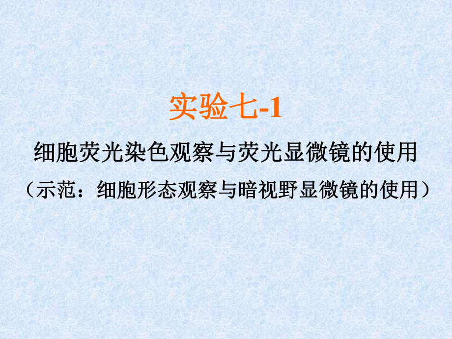 实验荧光显微镜及激光共聚焦显微镜使用_第1页