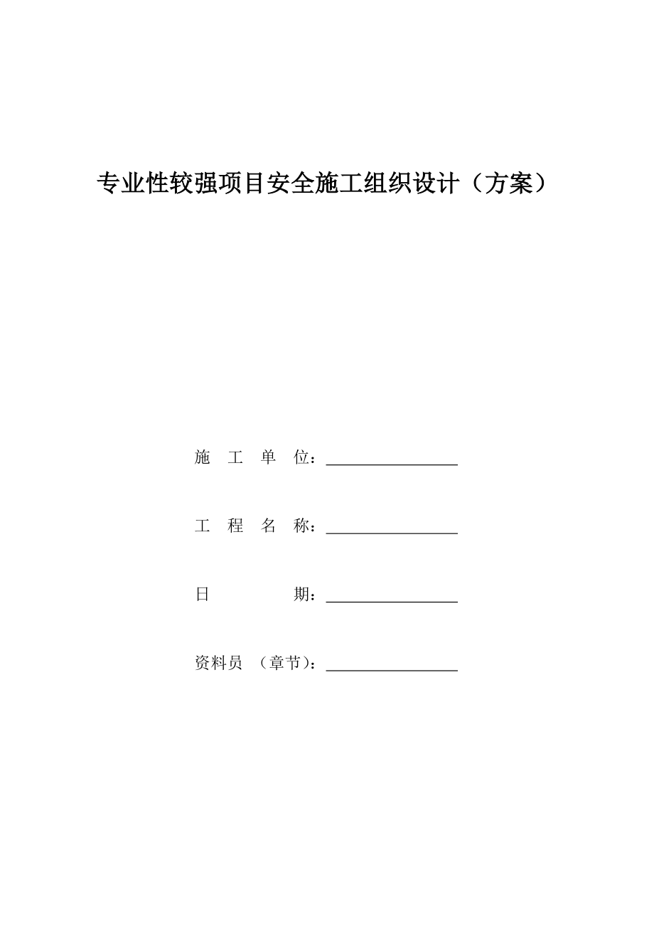 专业性较强项目安全施工组织设计(方案)_第1页