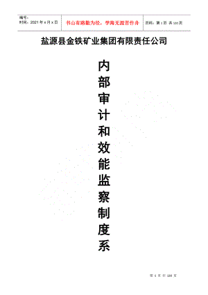 集團(tuán)公司內(nèi)部審計(jì)和效能監(jiān)察制度