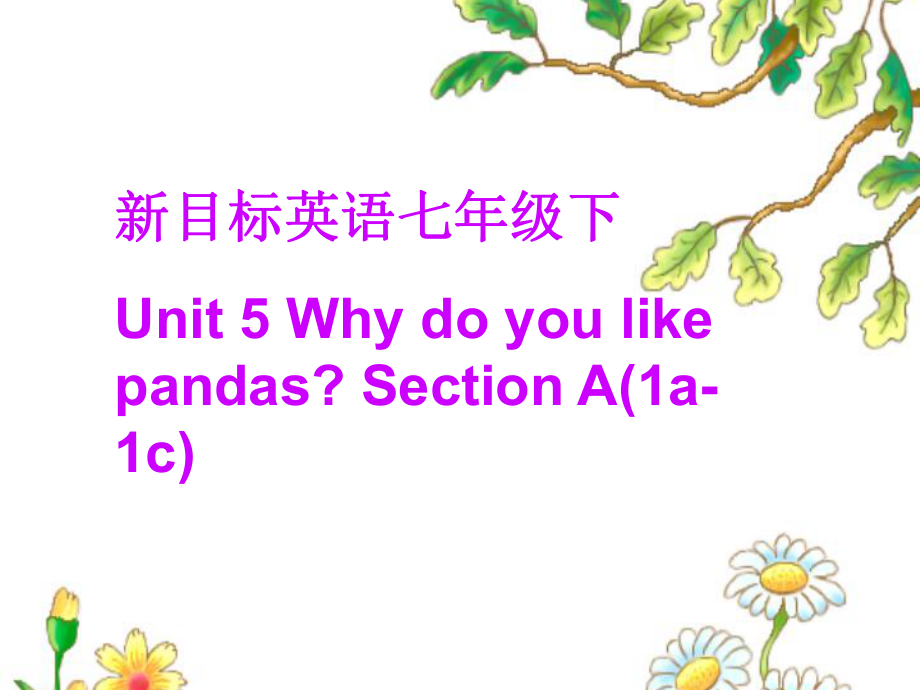 2.【课件素材一】Unit5Whydoyoulikekoalas.SectionA_第1页