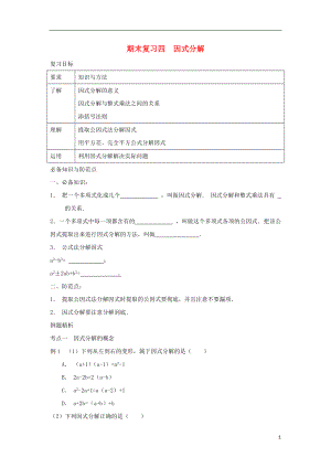 七年級(jí)數(shù)學(xué)下冊(cè) 期末復(fù)習(xí)四 因式分解校本作業(yè) （新版）浙教版