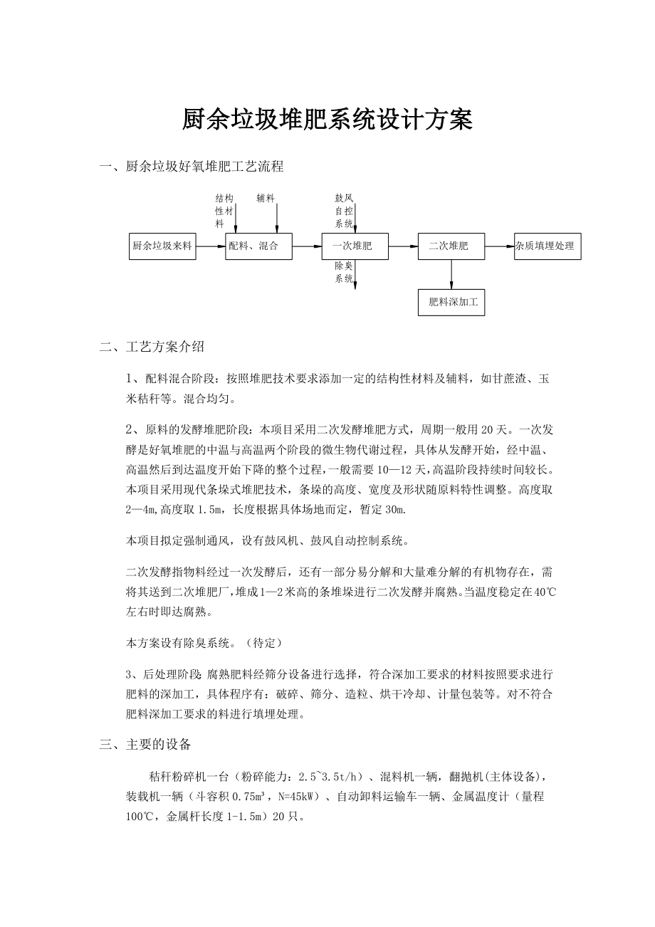 廚余垃圾餐廚垃圾堆肥系統(tǒng)設(shè)計(jì)方案_第1頁