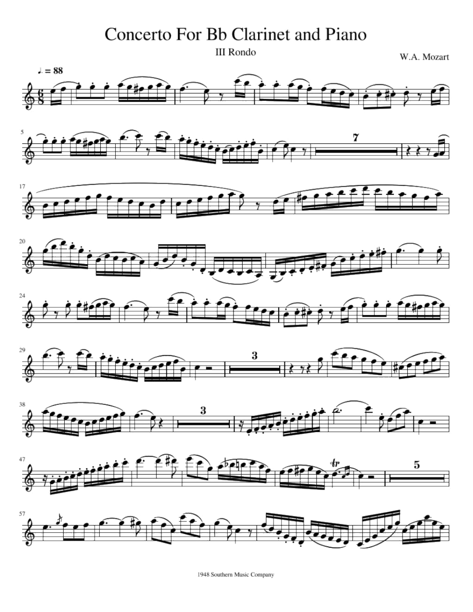 ConcertoForBbClarinetandPiano(莫扎特)原版正谱五线谱钢琴谱_第1页
