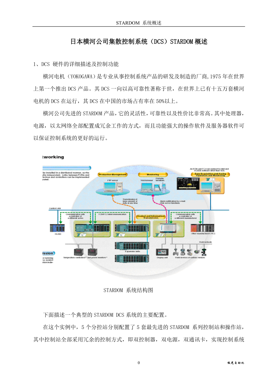 日本横河公司集散控制系统(DCS)STARDOM概述_第1页