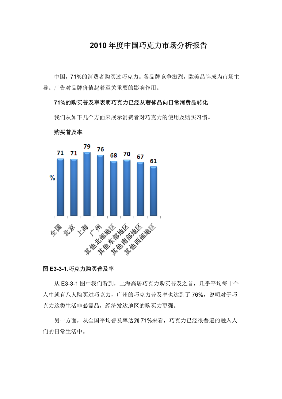中国巧克力市场分析报告_第1页