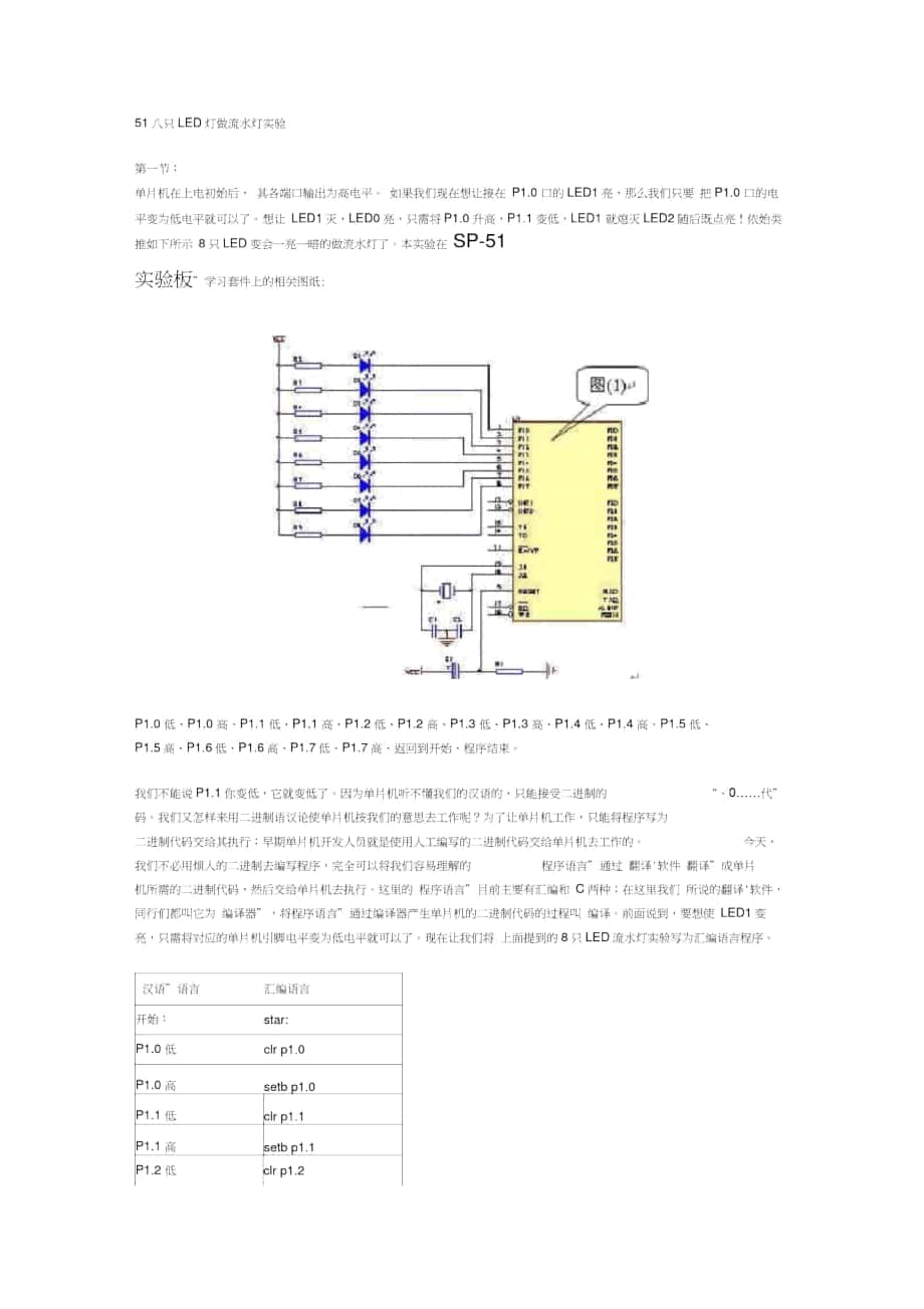 51八只LED灯做流水灯实验知识分享_第1页