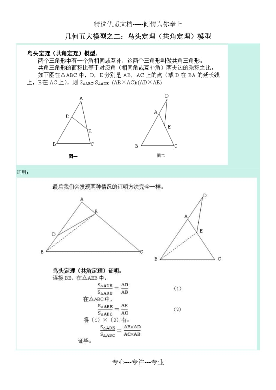 几何五大模型之二：鸟头定理_第1页