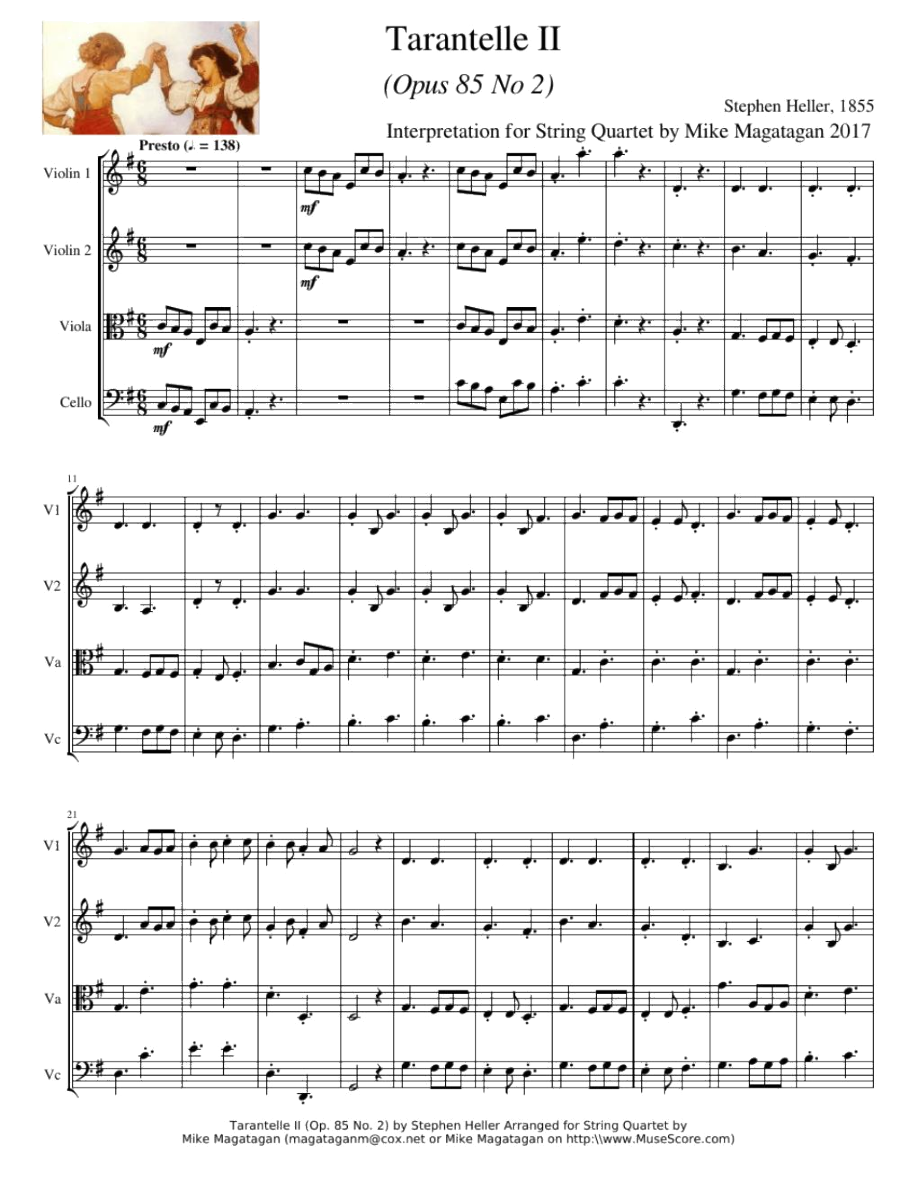 TarantelleII(Op.85No.2)forStringQuartet(肖邦)原版正谱五线谱钢琴谱_第1页