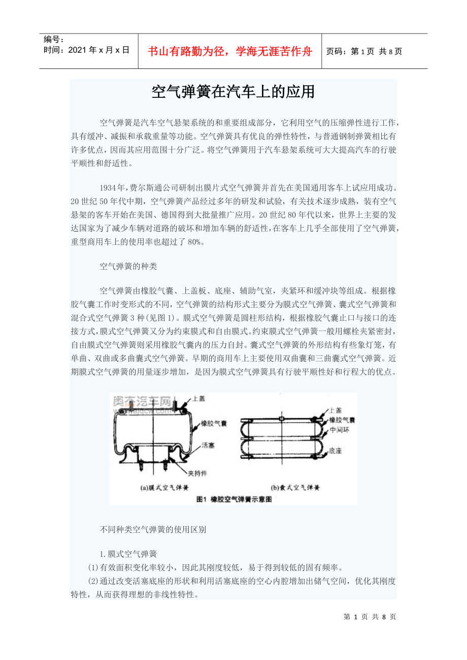 汽车空气弹簧的应用_第1页