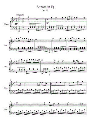SonatainBflat-Mov.1(莫扎特)原版正谱五线谱钢琴谱