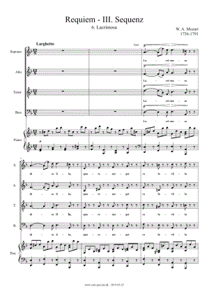 Requiem-III.Sequenz(莫扎特)原版正谱五线谱钢琴谱