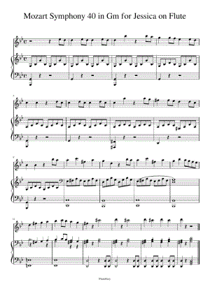 MozartSymphony40inGmforJessicaonFlute(莫扎特)原版正谱五线谱钢琴谱