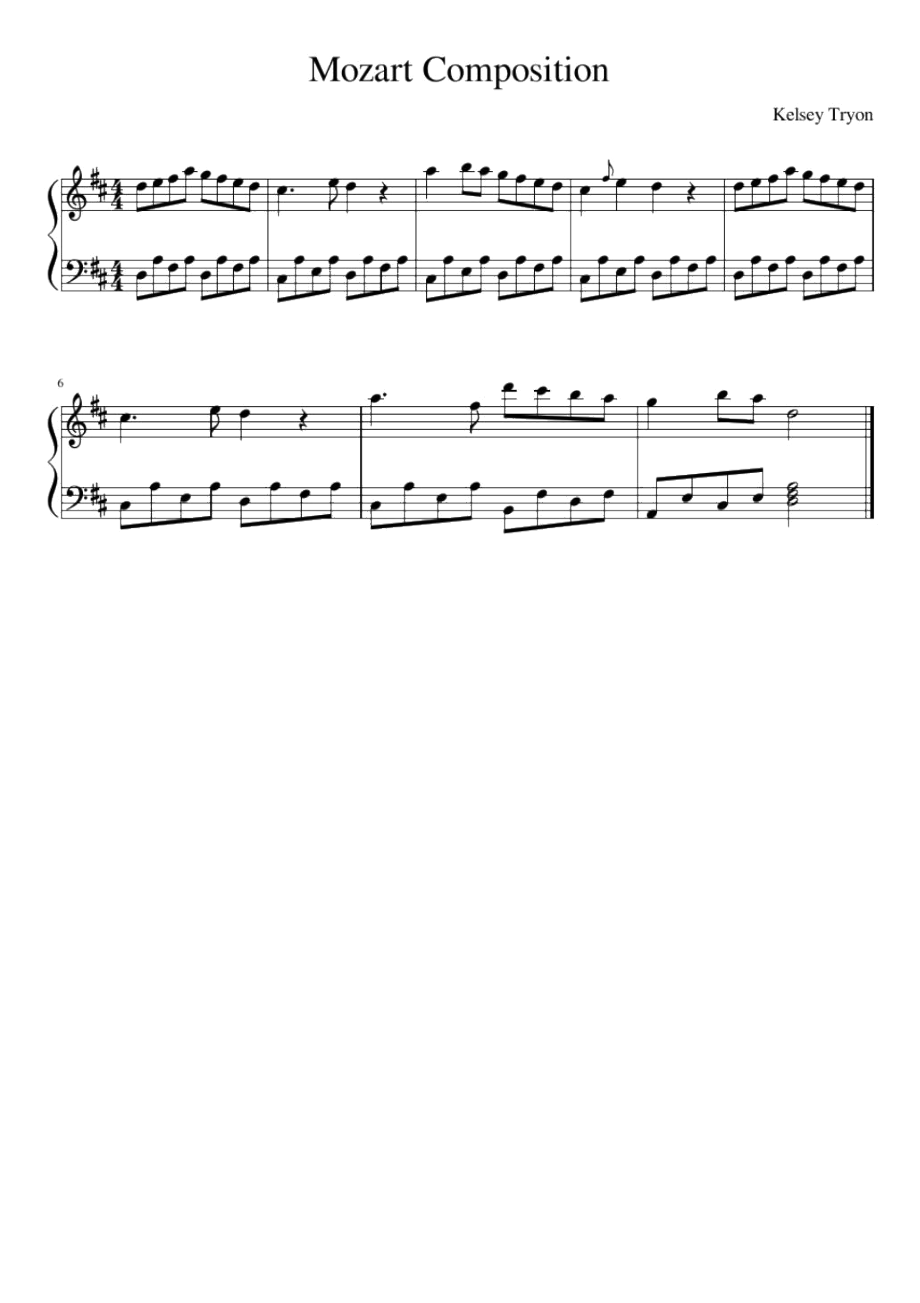 MozartComposition(莫扎特)原版正谱五线谱钢琴谱_第1页