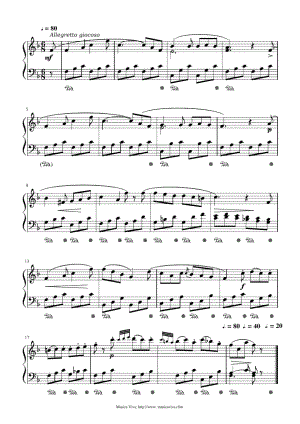 SpringsongMozart2(莫扎特)原版正谱五线谱钢琴谱