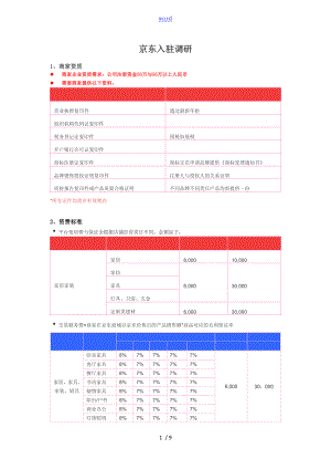 天貓、京東入駐調(diào)研