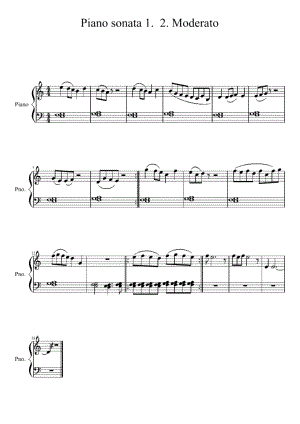 Pianosonata1.2.Moderato(莫扎特)原版正谱五线谱钢琴谱
