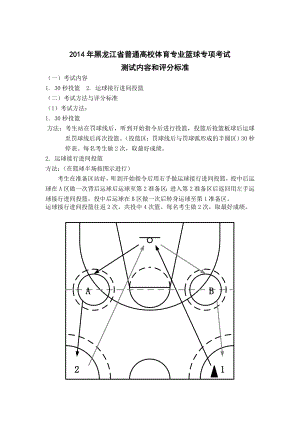 2014年篮球专项测试标准