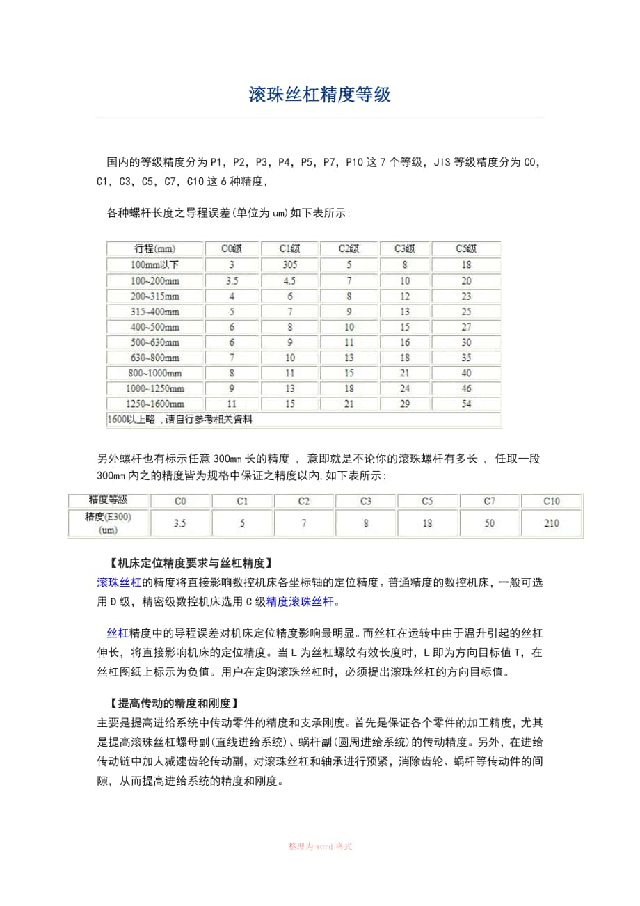 滚珠丝杠精度等级_第1页