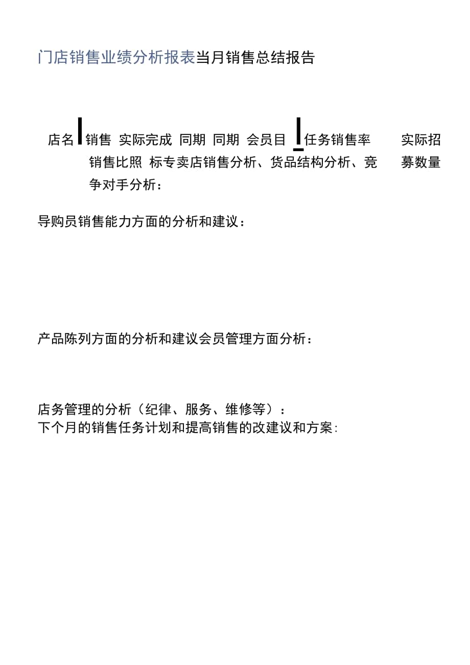 门店销售业绩分析报表.docx_第1页