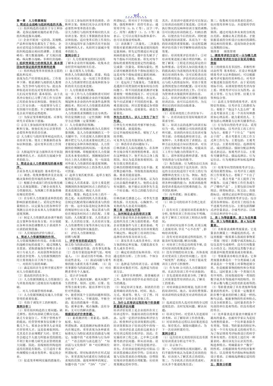 企業(yè)人力資源師二級(jí)考試精編小抄（必看必背)_第1頁(yè)