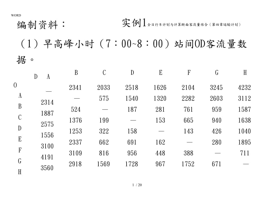 全日行车计划与计算客流量结合的例题_第1页