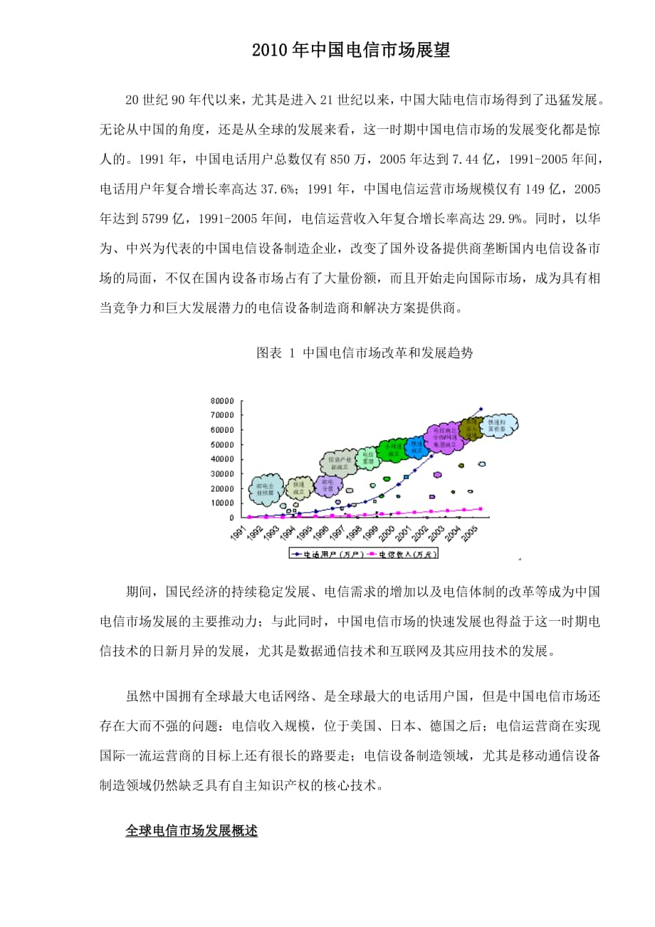 2010年中国电信市场的展望_第1页