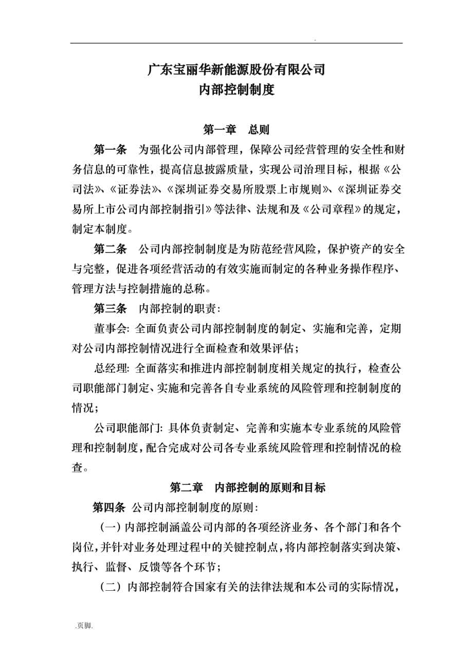 广东某新能源公司内部控制制度_第1页