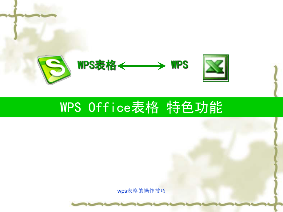 wps表格的操作技巧课件_第1页