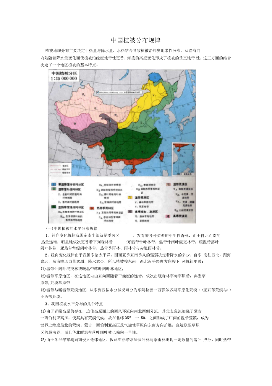 中国植被分布规律_第1页