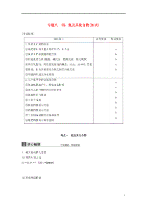 （浙江選考）2018年高考化學(xué)二輪專題復(fù)習(xí) 第二編 專題八 鋁、氮及其化合物（加試）講練 新人教版