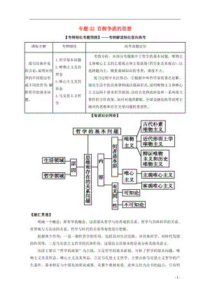 2018年高考政治一輪復(fù)習(xí) 專題32 百舸爭流的思想（講）（含解析）新人教版必修